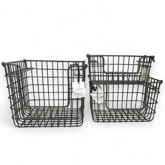Hearth & Hand Magnolia‎ Small Wire Storage Stacking Basket Pewter - Small - Picture 5 of 6